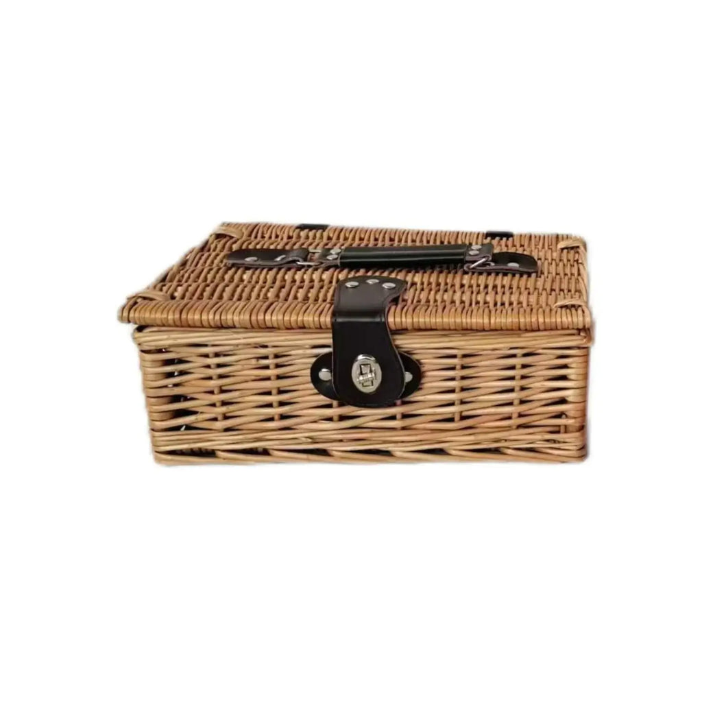 Small Rect Willow Hamper Leather Straps